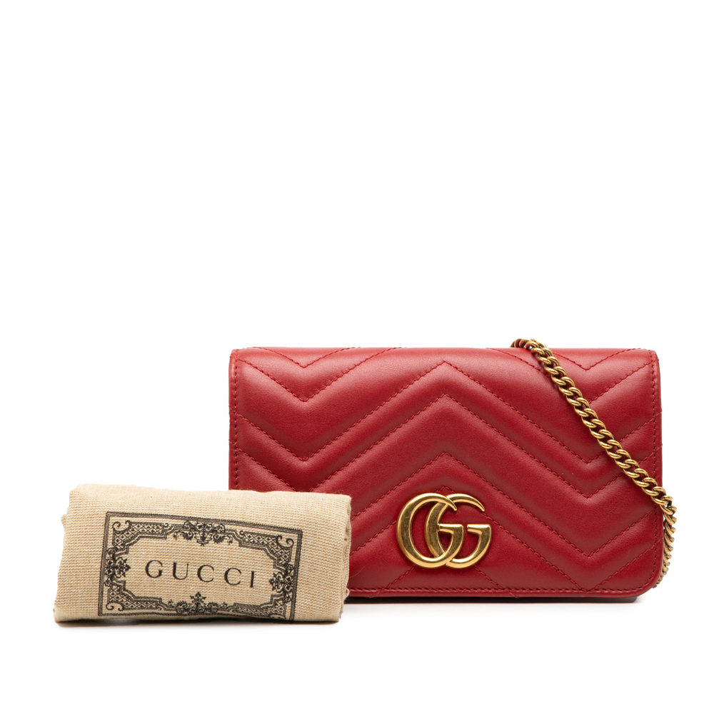 Pre-Loved Gucci Mini GG Marmont Matelasse Calfskin Wallet On Chain - Picture 7 of 7